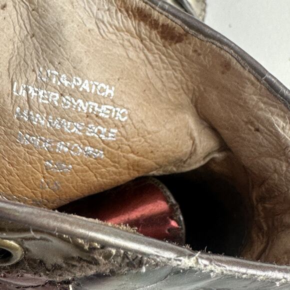 jeffrey campbell patchwork Patch litas platform bootie lace up boots size 6.5 - Picture 9 of 9